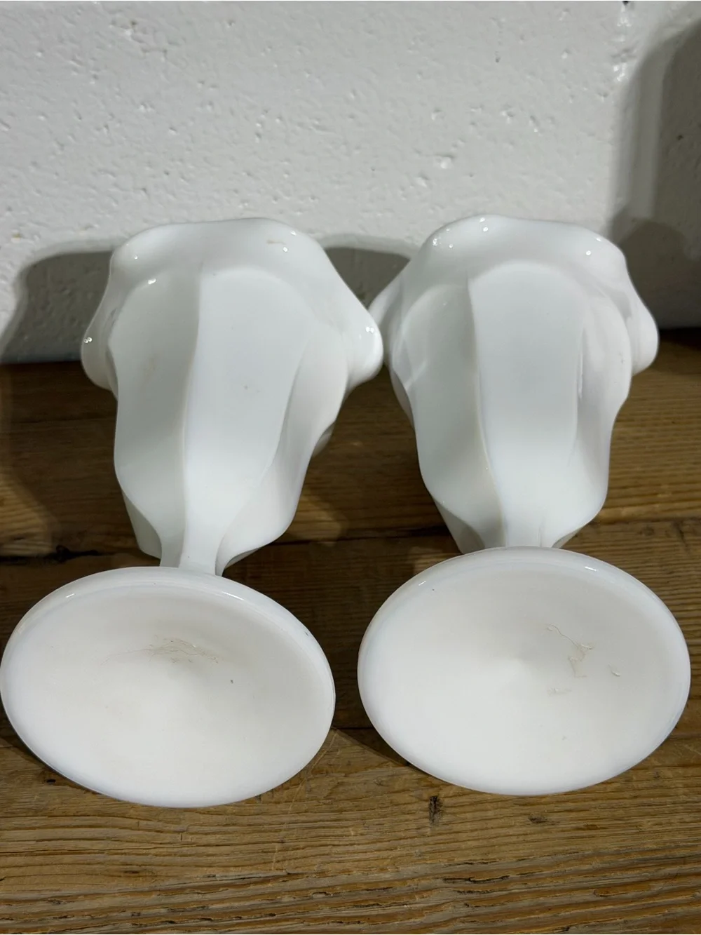 Vintage White Milk Glass Scalloped Tulip Cup Home Accents THIS IS FOR 1